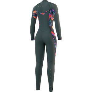 2021 Mystic Frauen Geblendet 5/3mm Chest Zip Wetsuit 210078 - Dunkel Blatt